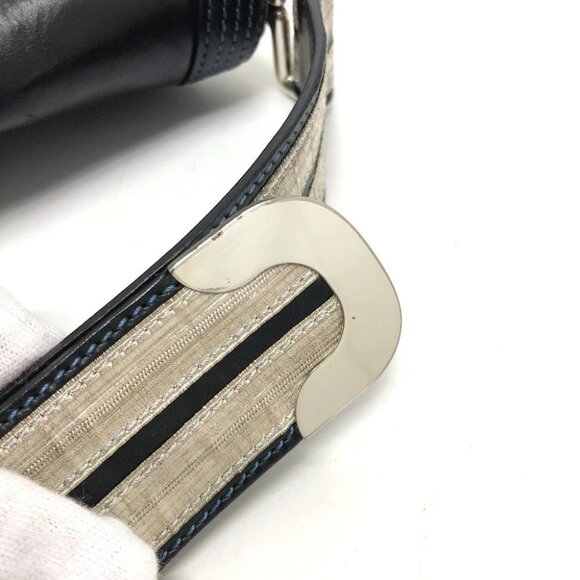 CELINE 115/130 ribbon Crossbody Bag Shoulder Bag Leather Black/SilverHardware - Picture 14 of 15